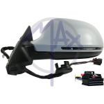 SPECCHIO RETROVISORE ELETTRICO AUDI A3 08>10 SINISTRO VERNICIABILE C/FANALINO ASFERICO CROMATO TERMICO 8PIN 5PORTE