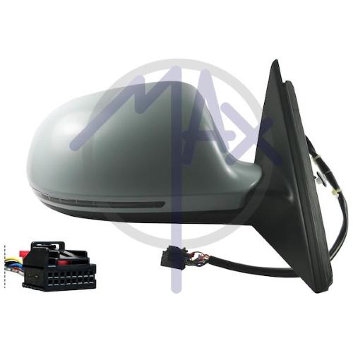 SPECCHIO RETROVISORE ELETTRICO AUDI A4 08>10 DESTRA VERNICIABILE C/FANA ASFERICO CROMATO TERMICO 6 PIN
