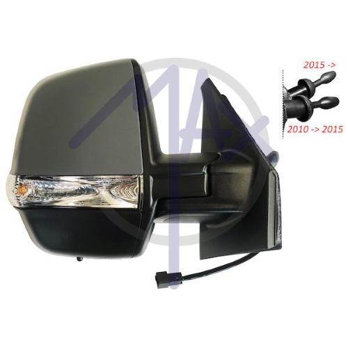 SPECCHIO RETROVISORE MECCANICO FIAT DOBLO' CARGO 15 - OPEL COMBO 15>18 DX VERNICIABILE FANA SENSOR TEMP(DOPPIO VETRO)