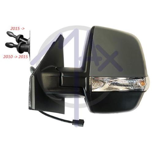 SPECCHIO RETROVISORE MECCANICO FIAT DOBLO' CARGO 15 - OPEL COMBO 15>18 SX VERNICIABILE FANA (DOPPIO VETRO)