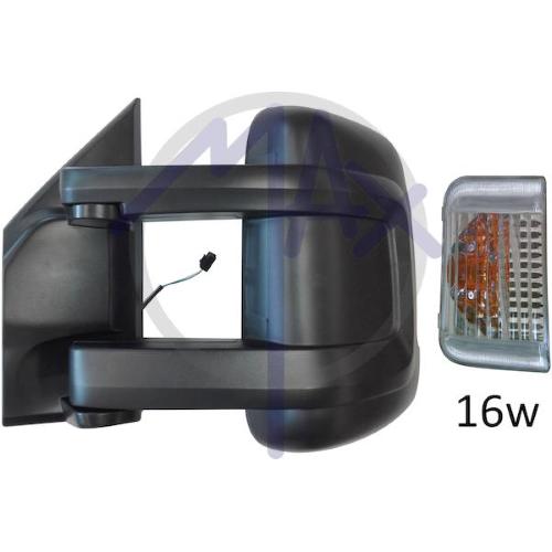 SPECCHIO RETROVISORE MANUALE CITROEN JUMPER 06 - FIAT DUCATO 06 - PEUGEOT BOXER 06 SX NERO FREC AMBR (DOPP VETRO BRACC LUNGO)16W