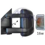 SPECCHIO RETROVISORE MANUALE CITROEN JUMPER 06 - FIAT DUCATO 06 - PEUGEOT BOXER 06 SX NERO FREC AMBR SENSOR TEMP(DOPP VETRO BRACC LUNGO)16W