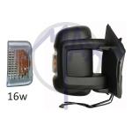 SPECCHIO RETROVISORE ELETTRICO CITROEN JUMPER 06 - FIAT DUCATO 06 - PEUGEOT BOXER 06 DX NERO FREC AMBR RIPIEGAB TERM 10PIN(DOPP VETRO BRACC CORTO)16W