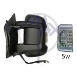 SPECCHIO RETROVISORE ELETTRICO CITROEN JUMPER 06 - FIAT DUCATO 06 - PEUGEOT BOXER 06 SX NERO FREC BIANC RIPIEGAB TERM 10PIN(DOPP VETRO BRACC CORTO)5W