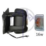 SPECCHIO RETROVISORE ELETTRICO CITROEN JUMPER 06 - FIAT DUCATO 06 - PEUGEOT BOXER 06 SX NERO FREC AMBR SENSOR RIPIEGAB TERM 12PIN(DOPP VETRO BRACC CORTO)16W