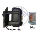 SPECCHIO RETROVISORE ELETTRICO CITROEN JUMPER 06 - FIAT DUCATO 06 - PEUGEOT BOXER 06 SX NERO FREC AMBR RIPIEGAB TERM 10PIN(DOPP VETRO BRACC CORTO)16W