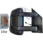 SPECCHIO RETROVISORE ELETTRICO CITROEN JUMPER 06 - FIAT DUCATO 06 - PEUGEOT BOXER 06 DX NERO FREC AMBR TERM(DOPP VETRO BRACC LUNGO)16W