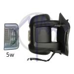 SPECCHIO RETROVISORE ELETTRICO CITROEN JUMPER 06 - FIAT DUCATO 06 - PEUGEOT BOXER 06 DX NERO FREC BIANC RIPIEGAB TERM 10PIN(DOPP VETRO BRACC CORTO)5W