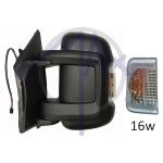 SPECCHIO RETROVISORE ELETTRICO CITROEN JUMPER 06 - FIAT DUCATO 06 - PEUGEOT BOXER 06 SX NERO FREC AMBR TERM (DOPP VETRO BRACC CORTO) 16W