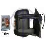 SPECCHIO RETROVISORE MANUALE CITROEN JUMPER 06 - FIAT DUCATO 06 - PEUGEOT BOXER 06 DX NERO FREC AMBR (DOPP VETRO BRAC CORTO)16W