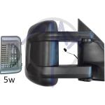 SPECCHIO RETROVISORE MANUALE CITROEN JUMPER 06 - FIAT DUCATO 06 - PEUGEOT BOXER 06 DX NERO FREC BIANC (DOPP VETRO BRAC LUNGO) 5W