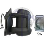 SPECCHIO RETROVISORE MANUALE CITROEN JUMPER 06 - FIAT DUCATO 06 - PEUGEOT BOXER 06 SX NERO FREC BIANC SENSOR(DOPP VETRO BRACC CORTO)5W