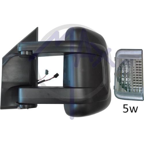 SPECCHIO RETROVISORE ELETTRICO CITROEN JUMPER 06 - FIAT DUCATO 06 - PEUGEOT BOXER 06 SX NERO FREC BIANC SENSOR TE(DOPP VETRO BRACCIO LUNGO)5W