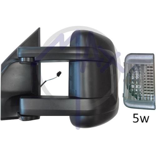 SPECCHIO RETROVISORE MANUALE CITROEN JUMPER 06 - FIAT DUCATO 06 - PEUGEOT BOXER 06 SX NERO FREC BIANC (DOPP VETRO BRAC LUNGO) 5W