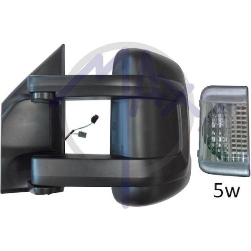 SPECCHIO RETROVISORE MANUALE CITROEN JUMPER 06 - FIAT DUCATO 06 - PEUGEOT BOXER 06 SX NERO FREC BIANC SENSOR TE(DOPP VETRO BRACCIO LUNGO)5W