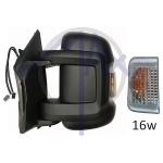 SPECCHIO RETROVISORE MANUALE CITROEN JUMPER 06 - FIAT DUCATO 06 - PEUGEOT BOXER 06 SX NERO FREC AMBR SENSOR TE(DOPP VETRO BRAC CORTO)16W
