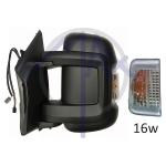 SPECCHIO RETROVISORE ELETTRICO CITROEN JUMPER 06 - FIAT DUCATO 06 - PEUGEOT BOXER 06 SX NERO FREC AMBR SENSOR TE(DOPP VETRO BRAC CORTO)16W