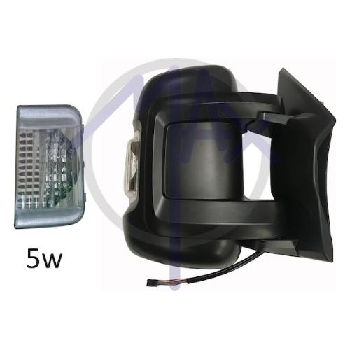 SPECCHIO RETROVISORE ELETTRICO CITROEN JUMPER 06 - FIAT DUCATO 06 - PEUGEOT BOXER 06 DX NERO FREC BIANC TERM(DOPP VETRO BRACC CORTO)5W