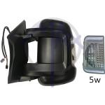 SPECCHIO RETROVISORE ELETTRICO CITROEN JUMPER 06 - FIAT DUCATO 06 - PEUGEOT BOXER 06 SX NERO SENSOR TEMP FREC BIANC TERM(DOPP VETRO BRACC CORTO)5W