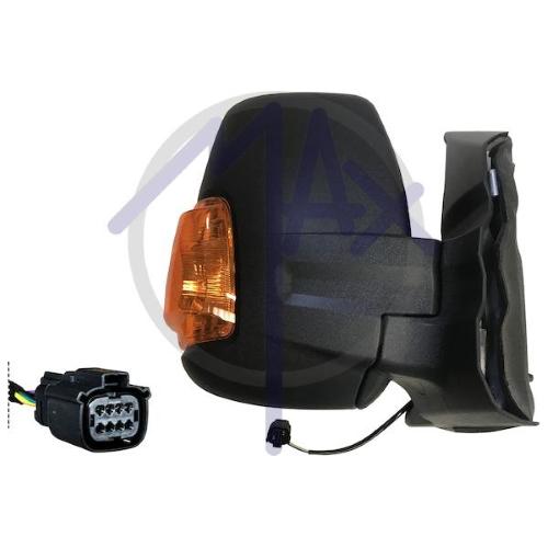SPECCHIO RETROVISORE MANUALE FORD TRANSIT 14>20 DX NERO FANA AMBR (DOPP VETRO BRAC CORTO)16W