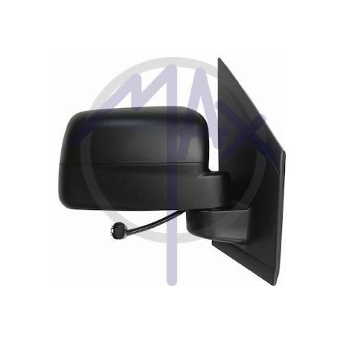 SPECCHIO RETROVISORE ELETTRICO FORD TRANSIT/TOURNEO CONNECT 09>14 DX NERO (VETRO SINGOLO BRACCIO CORTO) 5PIN