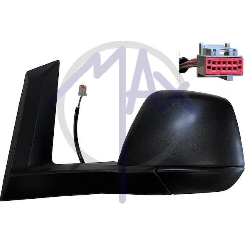 SPECCHIO RETROVISORE ELETTRICO FORD TRANSIT/TOURNEO CONNECT 14>18 SX NERO RIPIEGAB (DOPPIO VETRO)7PIN