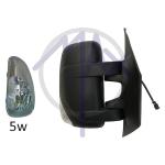 SPECCHIO RETROVISORE ELETTRICO NISSAN NV400 11 - OPEL MOVANO 10>21 - RENAULT MASTER 10 DX NERO FANA BIANC SENSOR TERM 9PIN(DOPPIO VETRO)5W