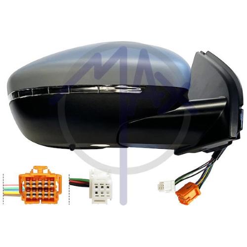 SPECCHIO RETROVISORE ELETTRICO PEUGEOT 308 13>17 DX VERNICIAB FANA L/CO RIPIEG BLIS SENSOR TERMICO 10+4PIN