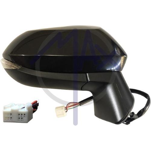 SPECCHIO RETROVISORE ELETTRICO TOYOTA COROLLA E210 2019 DESTRO NERO VERNICIABILE FANA RIPIEG TERM 8PIN