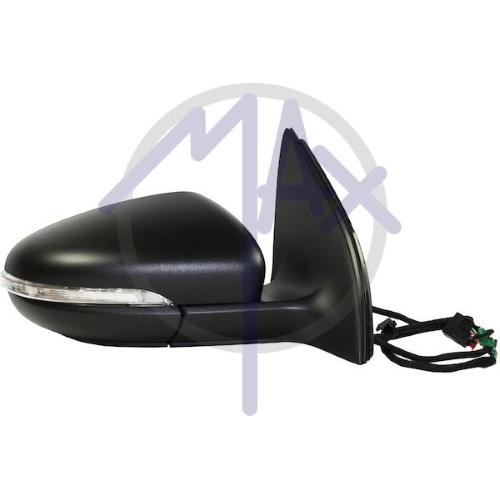 SPECCHIO RETROVISORE ELETTRICO VOLKSWAGEN GOLF VI 09>12 DX VERNICIABILE C/FANA L/COR RIPIEG TERMICO 13PIN