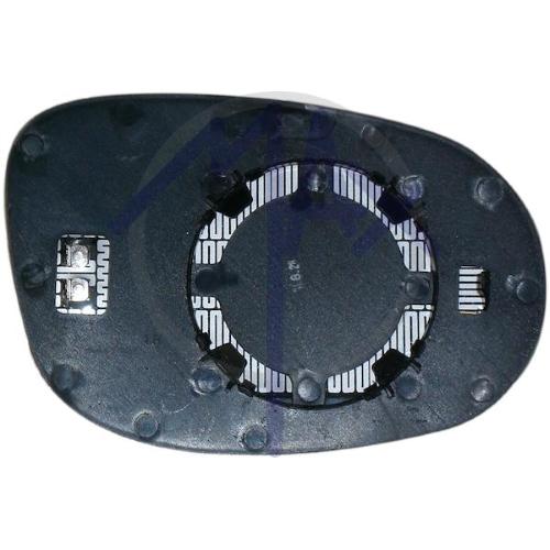 VETRO SPECCHIO RETROVISORE FIAT IDEA DAL 2007 - LANCIA MUSA DAL 2007 - Y DAL 2011 - FORD KA DAL 2009 SINISTRO CON PIASTRA TERMICO CROMATO