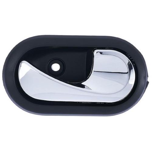 MANIGLIA APRIPORTA INTERNA ANT=POST DX PER DACIA DUSTER 2010 - SANDERO 2008 C/LEVA CROMATA-MOSTRINA NERA CLIP