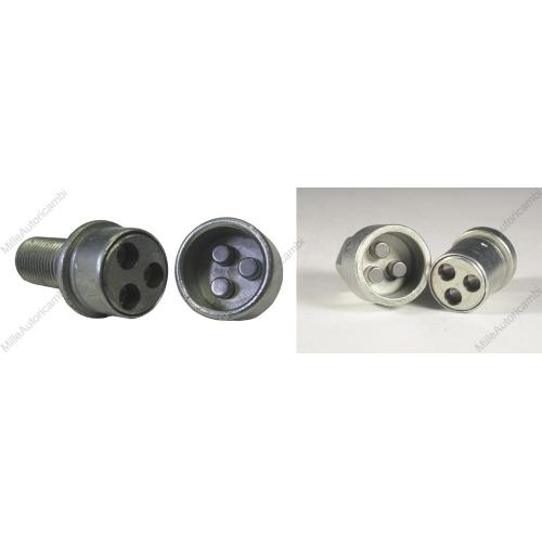 SET 4 BULLONI ANTIFURTO PER RUOTE CON 2 CHIAVI MODELLO FARAD SH1
