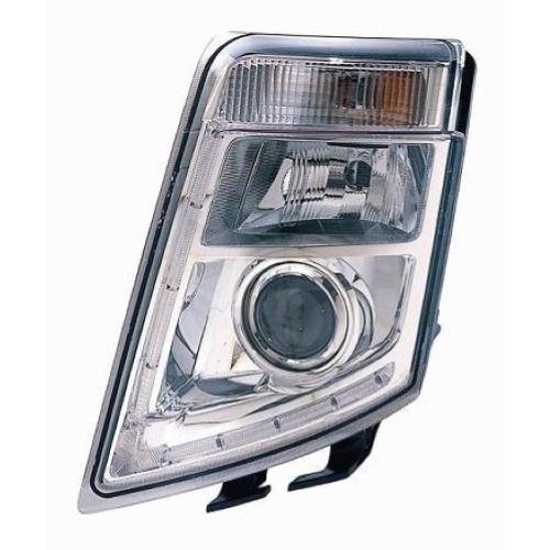 FARO FANALE PROIETTORE SX XENON REG MAN A LED PER VOLVO TRUCK FH16 2008> PARABOLA CROMATA