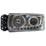 FARO FANALE PROIETTORE SX PER IVECO STRALIS 2013> XENON C/LUCE DIURNA A LED REG. MANUALE