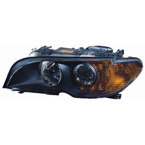 FARO FANALE PROIETTORE DX 2H7 PRED REG ELETT PER BMW SERIE 3 E46 CC 2003> PARABOLA NERA FRECCIA ARANCIO