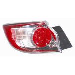 FANALE FANALINO POSTERIORE DESTRO ESTERNO BIANCO ROSSO SENZA PORTALAMPADA PER MAZDA 3 DAL 2009 5 PORTE