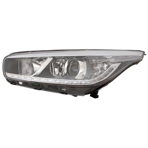 FARO FANALE PROIETTORE DX 3 H7 KIA CEED DAL 2012 PARABOLA CROMATA LUCE DIURNA A LED DINAMICO