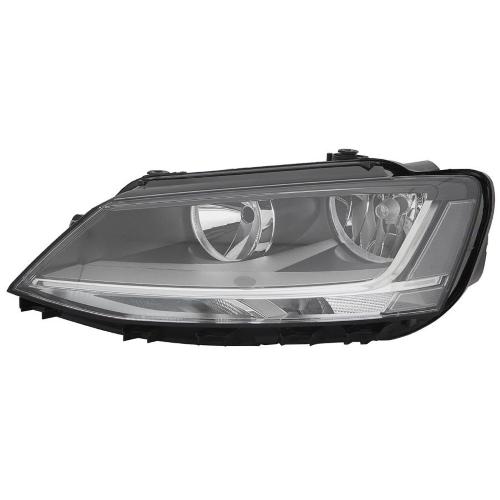 FARO FANALE PROIETTORE SX 2H7 A LED VOLKSWAGEN JETTA DAL 2014 PARAB. NERA C/MOTORE