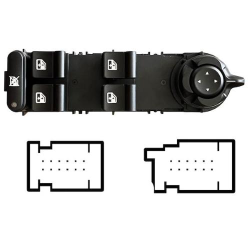 INTERRUTTORE ALZAVETRO PER ALFA ROMEO GIULIETTA DAL 2010 AL 2021 PORTA ANTERIORE SX,RETROVISORE ELETTRICO PER,ALZAVETRO PER POSTERIORE ELETTRICO PER,4 INTERRUTTORI 24 PIN