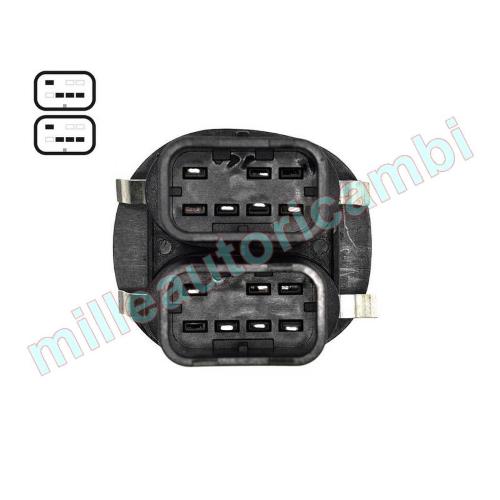 INTERRUTTORE ALZAVETRO PER FORD FIESTA'94/FUSION/KA'97/PUMA'97 PORTA ANTERIORE SX 2 PULSANTI 8 PIN