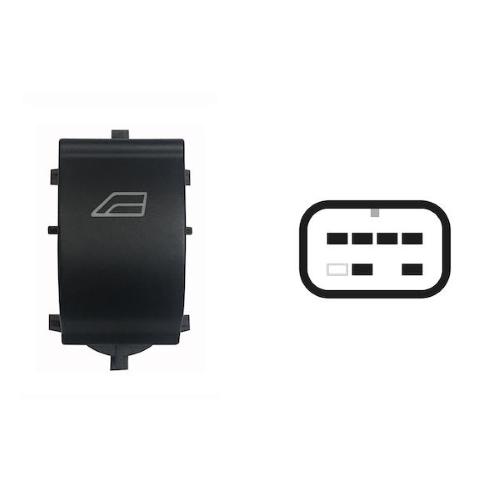 INTERRUTTORE ALZAVETRO PER FORD FOCUS'11>18/C-MAX'10>14/KUGA'08/TRANSIT PORTA ANTERIORE DX, 6 PIN
