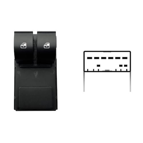 INTERRUTTORE ALZAVETRO PER FIAT GRANDE PUNTO 2005 DYNAMIC-EMOTION PORTA ANTERIORE SX, COMFORT,9 PIN,CONNETTORE BLU