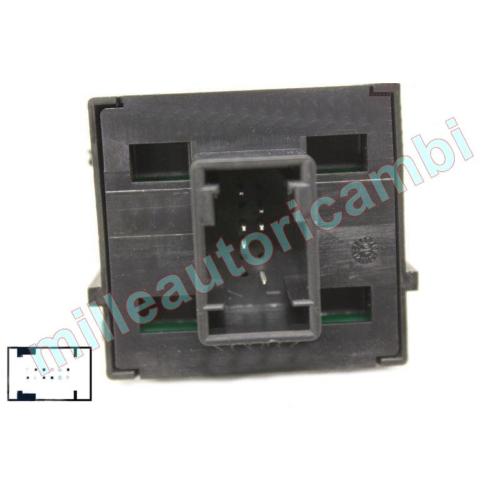 INTERRUTTORE ALZAVETRO PER FIAT GRANDE PUNTO 08/ PUNTO EVO/PUNTO 2012 PORTA ANTERIORE SX,6 PIN