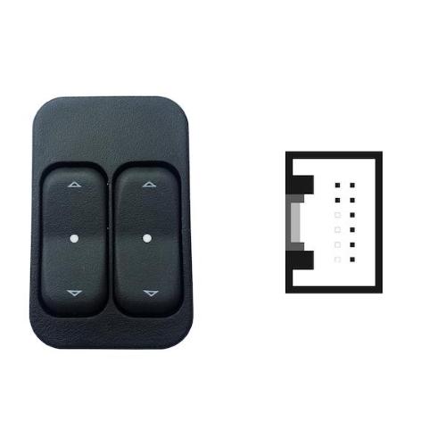 INTERRUTTORE ALZAVETRO PER OPEL MERIVA'03>10/CORSA C/ZAFIRA A/ASTRA G PORTA ANT. SX, (DOPPIO) 8 PIN