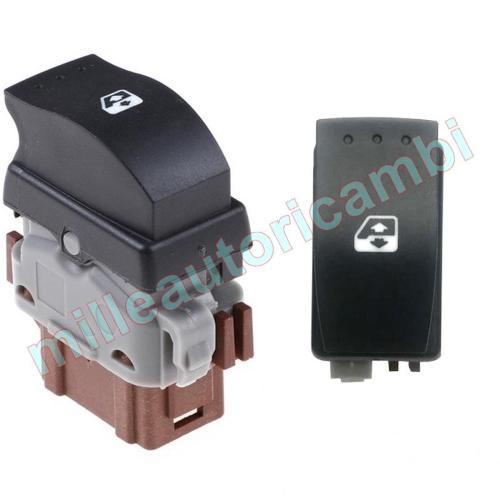INTERRUTTORE ALZAVETRO PER RENAULT MASTER 2003-2006 PORTA ANTERIORE SX=DX,6 PIN,CONNETTORE MARRONE