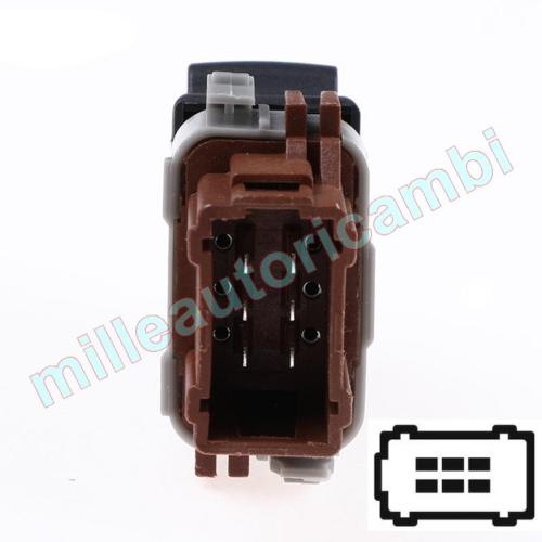 INTERRUTTORE ALZAVETRO PER RENAULT MASTER 2003-2006 PORTA ANTERIORE SX=DX,6 PIN,CONNETTORE MARRONE