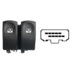 INTERRUTTORE ALZAVETRO PER RENAULT CLIO DAL'05>12/TWINGO'07>14/MODUS'04> PORTA ANTERIORE SX,10 PIN (DOPPIO)