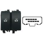 INTERRUTTORE ALZAVETRO PER RENAULT MEGANE'02>05 PORTA ANTERIORE SX, (DOPPIO) ALZACRISTALLI COMFORT,10 PIN