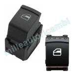 INTERRUTTORE ALZAVETRO PER VW SHARAN/SEAT ALHAMBRA'00-10 PORTA ANTERIORE DX PORTA POSTERIORE SX=DX 4 PIN ,COLORE NERO/BIANCO